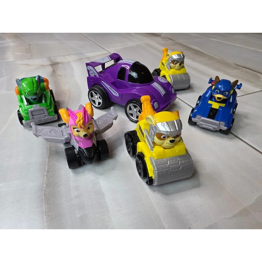 Paw‎ Patrol Toy Vehicle Lot Chase Rocky Skye Rubble Racing Car 6 Piece Set G1
